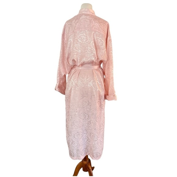 VICTORIA’S SECRET Vintage Gold Label Silky Paisley Pink Robe Size M - Picture 12 of 14